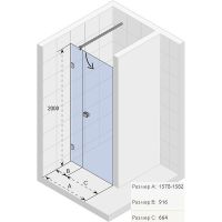 Товар: Душевая дверь Riho SZ Scandic NXT X102 160 P G001018120 (GX07420C2) профиль Хром стекло прозрачное - фото 2 Душевая дверь Riho SZ Scandic NXT X102 160 P G001018120 (GX07420C2) профиль Хром стекло прозрачное — фото 2, Душевые двери в нишу