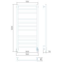Электрический полотенцесушитель Larusso Классик Премиум П11 500х1200 4670078536259 Хром — фото 2, Электрические полотенцесушители
