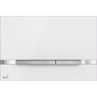 Клавиша смыва Alcaplast Flat Color STRIPE-WHITE Белая — фото 1, Кнопки смыва