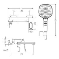 Смеситель для ванны Raglo R51.30 Хром — фото 2, Смеситель для ванны