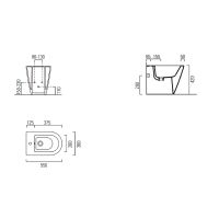 Биде GSI Kube X 9462111 приставное Белое — фото 3, Биде