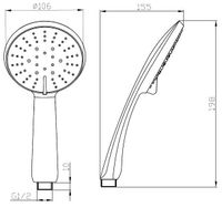 Ручной душ ESKO Shower Cube 5  SCU855 Хром — фото 3, Лейки для душа