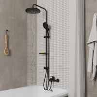 Душевая система Milardo Ideal Spa ILSBL3FM76 Черный матовый — фото 2, Душевые стойки