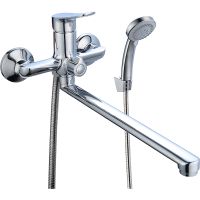 Смеситель для ванны Ростовская Мануфактура Сантехники Boou B8290-18F универсальный Хром — фото 1, Для душа и ванны