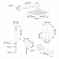 Душевая система Swedbe Platta 5546 Хром — фото 5, Встраиваемые душевые комплекты