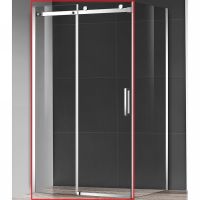 Душевая дверь AQUAme 100 AQM4201F-10 профиль Хром стекло прозрачное — фото 1, Душевые двери в нишу