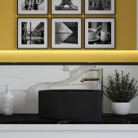 Товар: Раковина-чаша Aqueduto Espiral 40 ESP0140 Черная матовая - фото 2 Раковина-чаша Aqueduto Espiral 40 ESP0140 Черная матовая — фото 2, Раковины накладные