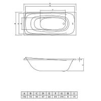 Акриловая ванна C-Bath Saturn 170x75 CBQ012001 без гидромассажа — фото 4, Акриловые ванны