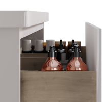 Товар: Тумба PERFECTO, 90 см, подвесная, 1 ящик, push-to-open, белый глянец - фото 13 Тумба PERFECTO, 90 см, подвесная, 1 ящик, push-to-open, белый глянец — фото 13, Тумбы под раковину