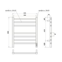 Товар: Полотенцесушитель электрический Point Вега PN71856GB П7 500x600, диммер справа, графит блеск - фото 2 Полотенцесушитель электрический Point Вега PN71856GB П7 500x600, диммер справа, графит блеск — фото 2, Электрические полотенцесушители
