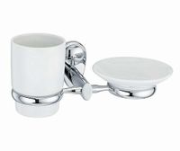 Аксесс Main K- Держатель стакана и мыльницы, (блистер), КЕРАМИКА, хром, WasserKRAFT арт-9226C — фото 3, Прочие аксессуары и комплектующие