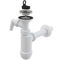 Сифон для раковины Alcaplast A410P Хром — фото 1, Кухонные мойки, фильтры и аксессуары . Сифоны