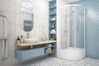 Душевой уголок Melodia della vita Round 90х90 MCNRD9090TWt профиль Белый стекло прозрачное — фото 3, Душевые уголки четверть круга