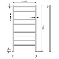 Водяной полотенцесушитель Comfysan Luce W-10 100x50 013547 Хром — фото 2, Водяные полотенцесушители