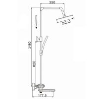 Товар: Душевая система Rose R39 R3996 с термостатом Хром - фото 2 Душевая система Rose R39 R3996 с термостатом Хром — фото 2, Душевые системы