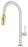 Rivelato Смеситель для кухни Asti U-обр. с выдвижной лейкой D-35мм brina oro арт. — фото 1, Смесители для кухни