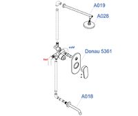 A13028 Встраиваемый комплект для ванны с изливом и верхней душевой насадкой — фото 4, Встраиваемые душевые комплекты