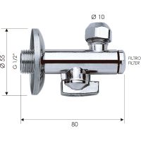 Товар: Запорный вентиль Remer 1231210 Хром - фото 2 Запорный вентиль Remer 1231210 Хром — фото 2, Комплектующие для туалета