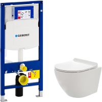 Комплект унитаза AQUAme AQM2002 с инсталляцией Geberit Duofix Sigma UP320 111.300.00.5 с сиденьем Ми — фото 1, Комплекты унитаз + инсталляция
