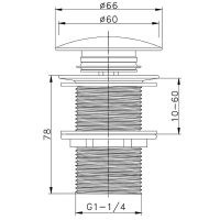 Донный клапан Raglo R600.02 click-clack Хром — фото 2, Донные клапаны