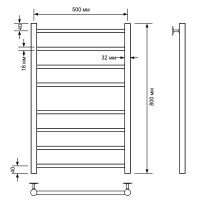 Водяной полотенцесушитель Comfysan Noumi W-8 80x50 013844 Хром — фото 2, Водяные полотенцесушители