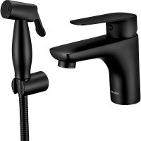 Смеситель для раковины Swedbe Mars 1760B с гигиеническим душем Черный матовый — фото 2, Смесители для раковины