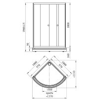 Душевой уголок Radomir Найт 100x100 1-03-6-0-0-0031 профиль Черный стекло матовое — фото 2, Душевые уголки