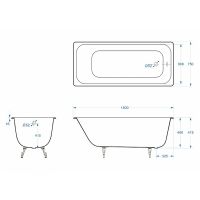 Чугунная ванна Delice Aurora 160x75 DLR230604-AS без отверстий под ручки с антискользящим покрытием — фото 2, Чугунные ванны