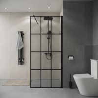 Душевая перегородка Niagara Eco NG-552-90BLACK (90х190) черный,стекло клетка,1 место — фото 3, Душевые перегородки