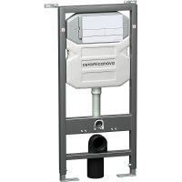 Система инсталляции для унитазов CERAMICANOVA Envision с кнопкой смыва Flat цвет белый, креплениями, — фото 1, Инсталляции