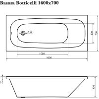 Акриловая ванна Corpa Nera Botticelli 160x70 CN05055WH без гидромассажа — фото 4, Акриловые ванны
