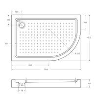 Акриловый поддон CEZARES TRAY-A-RH-120/80-550-15-W-L — фото 3, Акриловые душевые поддоны