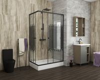 Товар: Душевой уголок Niagara Eco NG-012-14Q BLACK(120х80х195) низкий поддон(13см),черный,стекло мозаика,2 - фото 3 Душевой уголок Niagara Eco NG-012-14Q BLACK(120х80х195) низкий поддон(13см),черный,стекло мозаика,2 — фото 3, Душевые уголки