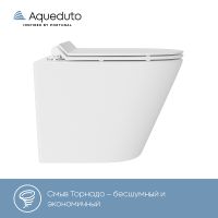 Унитаз Aqueduto Cone Торнадо CONT0110 подвесной Белый глянцевый с сиденьем Микролифт — фото 6, Подвесные унитазы
