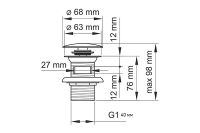 Донный клапан Creavit SF031 click-clack Хром — фото 2, Донные клапаны