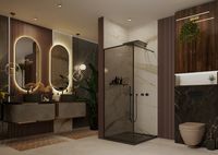 Душевая перегородка Ambassador Walk-in 80х200 15032220 профиль Черный стекло тонированное — фото 4, Душевые перегородки