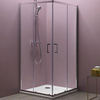 Душевой уголок Kolpa San Eco Quat TKK 80x80 538550 профиль Хром стекло прозрачное — фото 1, Квадратные душевые уголки