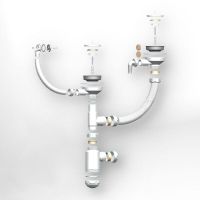 Сифон двойной GRAND 31/2 с круглым переливом и отводом ЭКОНОМ (С.Н. 391-11-22) — фото 2, Комплектующие