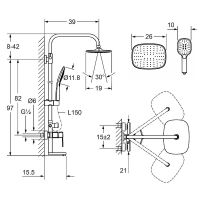 Душевая система Laguraty 17063 Хром — фото 2, Душевые стойки