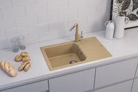 Мойка для кухни ALVEUS GRANITAL RECORD 40 G55 BEIGE в комплекте с сифоном 1130548 — фото 3, Кухонные мойки