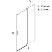 Душевая дверь Creto Tenta 100 123-WTW-100-C-CH-8 (260082) профиль Хром стекло прозрачное — фото 3, Распашные душевые двери