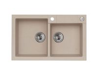 Мойка для кухни ROCK 90 GRANITAL CARBON-G91 780x480x180;2x с сифоном 1105299, — фото 1, Кухонные мойки