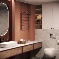 Водяной полотенцесушитель Aringa Римини 50x80x50 R AR03025CH с полкой Хром — фото 3, Водяные полотенцесушители