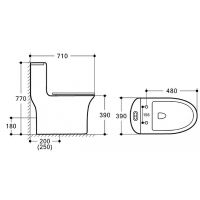 Товар: Унитаз моноблок Azario Luna AZ-1037 с бачком и сиденьем Микролифт - фото 2 Унитаз моноблок Azario Luna AZ-1037 с бачком и сиденьем Микролифт — фото 2, Напольные унитазы