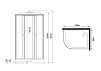 Душевая кабина Niagara Eco E120/80/13R/TN (120х80х215) низкий поддон(13см),стекло тонированное,3 мес — фото 4, Душевые кабины