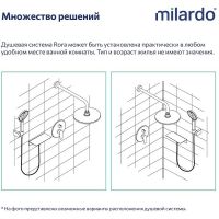 Товар: Душевая система Milardo Rora RORBL02M67 Черная матовая - фото 3 Душевая система Milardo Rora RORBL02M67 Черная матовая — фото 3, Душевые системы