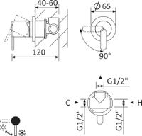 Товар: Встраиваемый смеситель CEZARES LEAF-DIM-L-SR - фото 2 Встраиваемый смеситель CEZARES LEAF-DIM-L-SR — фото 2, Смеситель для душа