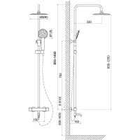 Товар: Душевая система Melodia della vita Rock MSC00110С с термостатом Хром - фото 3 Душевая система Melodia della vita Rock MSC00110С с термостатом Хром — фото 3, Душевые стойки