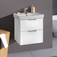 Товар: Тумба Q, 60 см, подвесная, 2 ящика, белый глянец - фото 6 Тумба Q, 60 см, подвесная, 2 ящика, белый глянец — фото 6, Тумбы под раковину