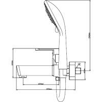 Смеситель для ванны Ростовская Мануфактура Сантехники Boou B8215-3EH Хром — фото 2, Для душа и ванны